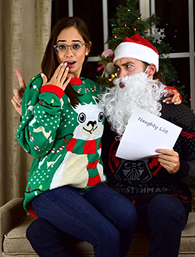 Tstars Llama Ugly Christmas Sweater Men Women Unisex Holiday Xmas Couples Sweaters3