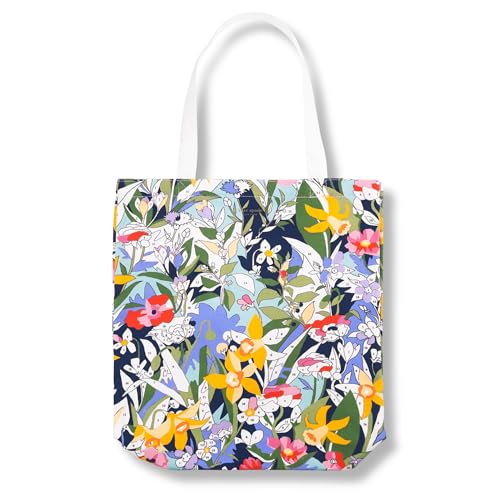 Image of kate spade new york Canvas Tote Bag for Women, Cute Tote Bag for Work or Teacher, Canvas Beach Bag, Book Tote with Pocket