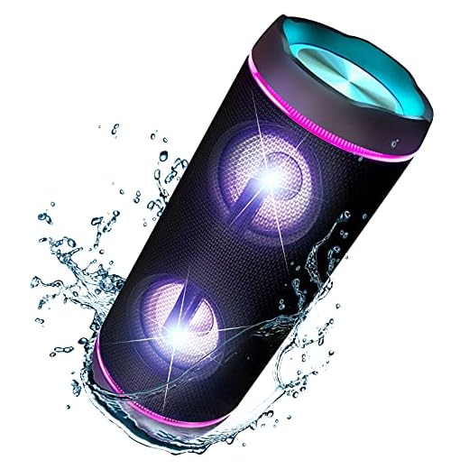 ROVLAK Altavoz Bluetooth Potente 40W Impermeable IPX67 Altavoces Inalámbricos Bluetooth 5.0 Portatil Bluetooth Speaker con Luces LED para Festival Viajes Casa Interior Exteriores