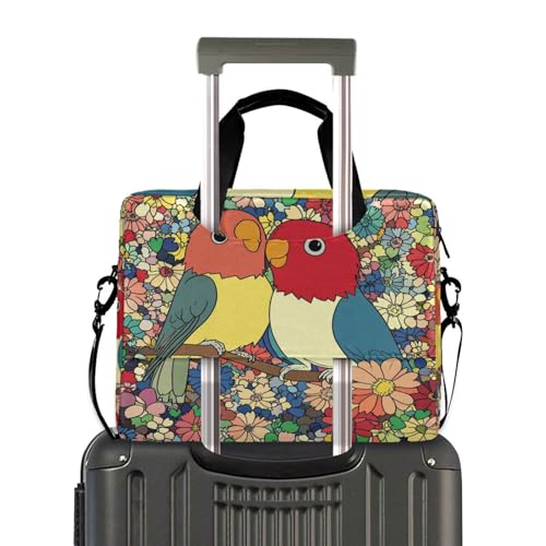 Funda para laptops con asa y correa, 15.6 pulgadas, diseño Lovebird miniatura 4