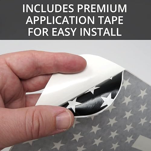 Miniatura 3 de Adhesivo de bandera estadounidense para ventana trasera media, fácil de instalar, compatible con Ford Ranger 2018-2022 (negro mate)