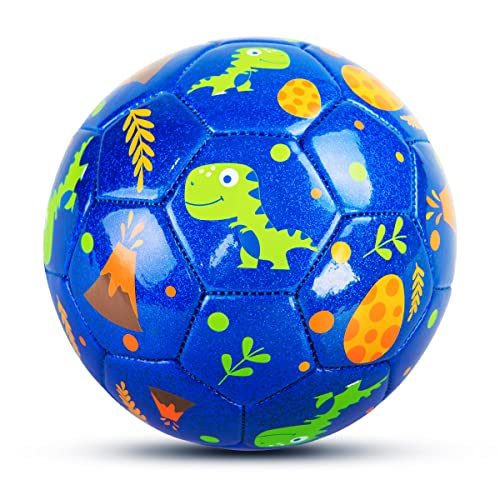 EVERICH TOY Toddler Soccer Ball - 5.9 Small Soccer Ball Size 2 with Pump - Dinosaur Toys Indoor Outdoor Play Balls Games - Great Birthday Gifts for Children Girls Boys
