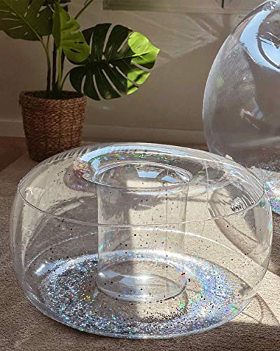 Flamingueo Reposapies - Puff Salon, Sofa Hinchable, Puff Infantiles, Reposapies de Oficina, Puffs, Reposapies Salon, Reposa Pies, Reposapies Sofa, Puff Habitacion, Reposapies Escritorio (Plateado)