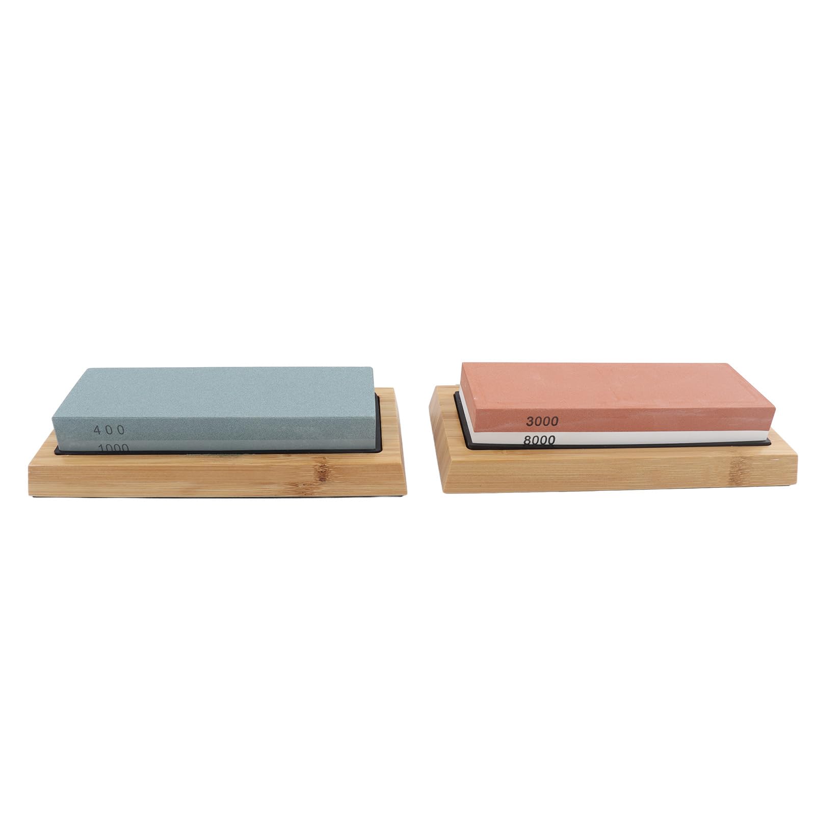 Juego de piedras de afilar con guía de ángulo de piedra aplanadora, kit de pulido y base de madera para cuchillos, tijeras, cinceles, herramientas de jardín, 4 piedras de afilar
