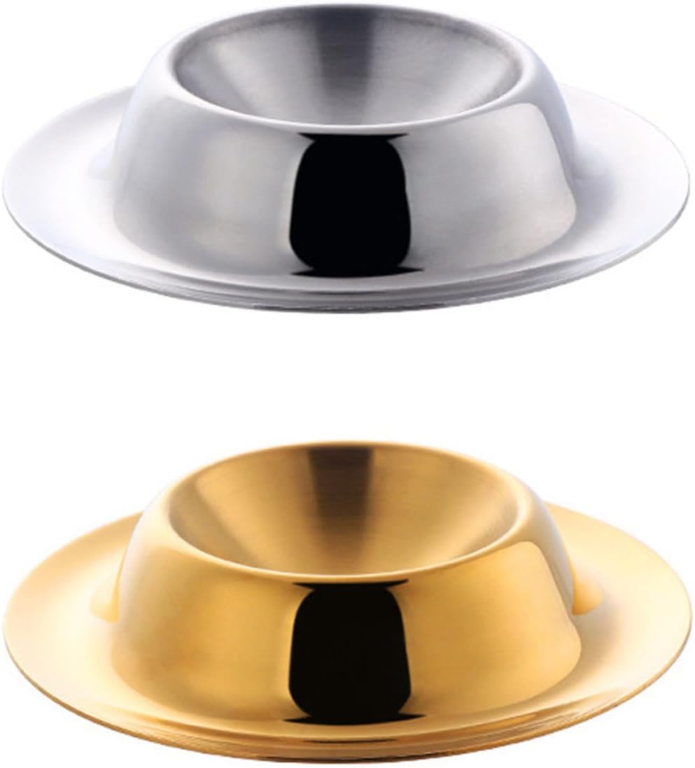 2pcs Stainless Steel Egg Cups Anti Roll Support for Breakfast