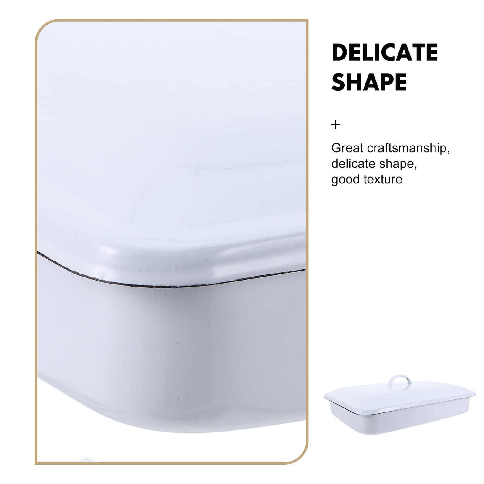 Cabilock Recipiente Esmaltado con Tapa Bandeja Rectangular Apilable para Laboratorio Contenedor Resistente para Instrumentos Médicos y Manejo de Muestras
