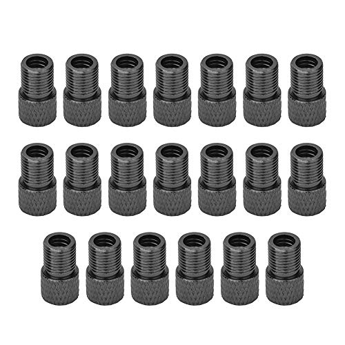 20 pcs Presta Valve Caps Bike Tubeless Tire Caps Air Dust Stem Covers Aluminum Presta French Dust caps for MTB Road RacingBicycle ((Black))