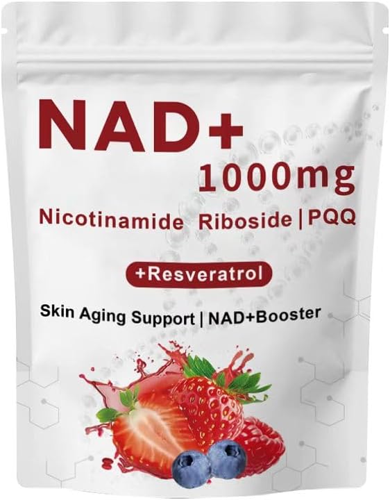 NAD 1000 mg líquido 30 paquetes  Nicotinamida, ribósido, PQQ y resveratrol para el apoyo del envejecimiento de la piel y aumento de NAD+  Suplemento