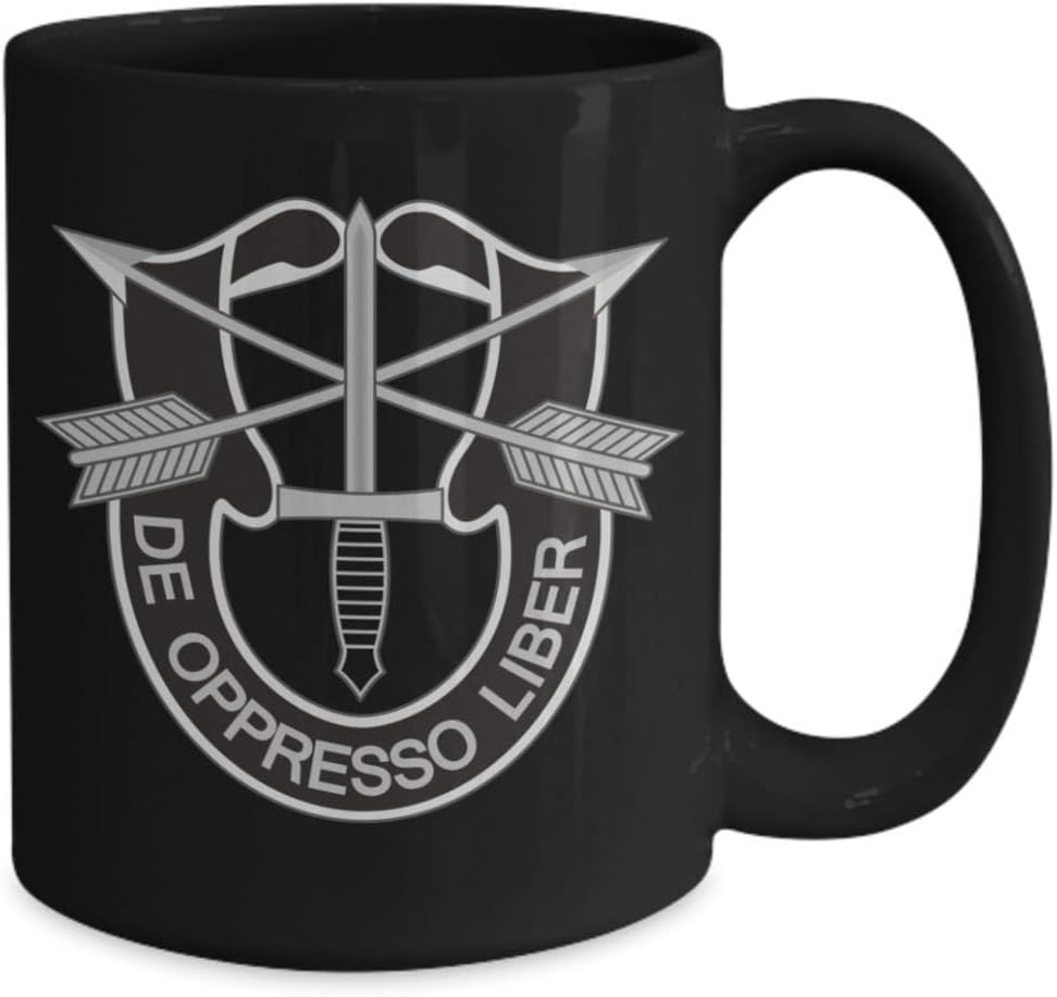 Special Forces De Oppresso Liber Army Coffee Mug (Black, 15oz) - Image 2