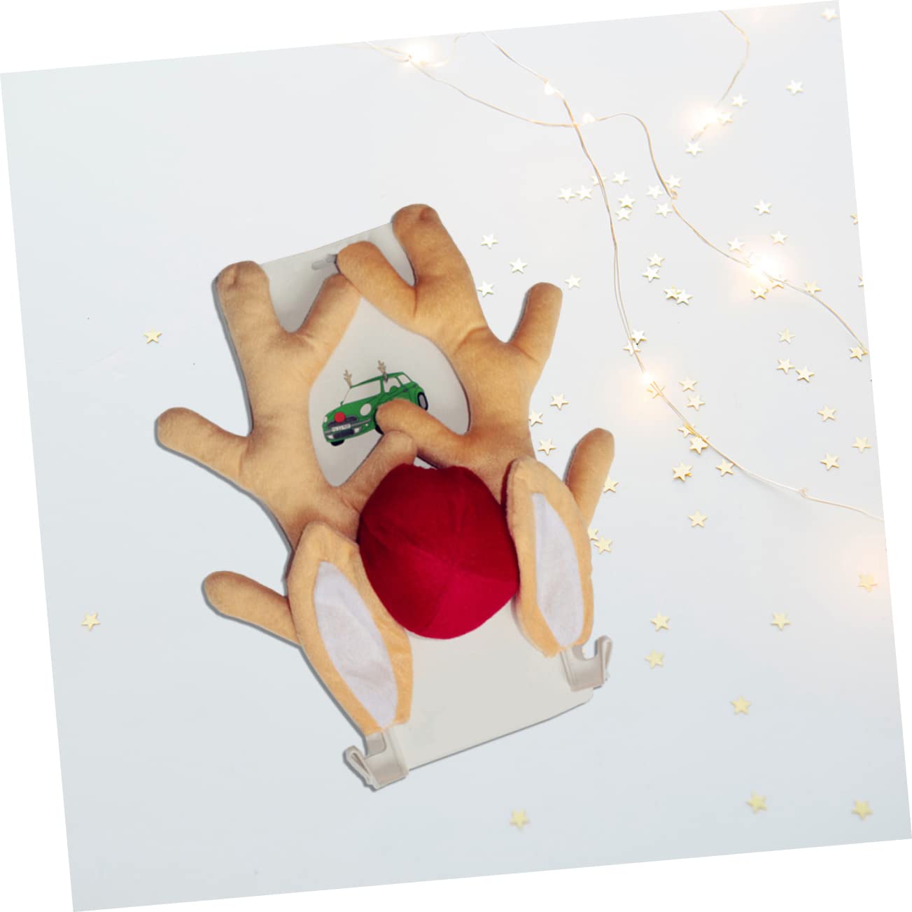 SUPVOX Accessoires De Camion Décor De Noël Cornes De Cerf Pour Véhicules Bois Nez De Voiture Costume Décorations De Voiture Pour Noël Décoration De De Renne De Auto Suite