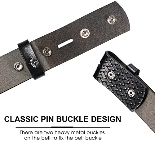 Cowboy Western Belt Strap 1.5" for Men – Full Grain Distressed Genuine Leather No Buckle Jeans.2