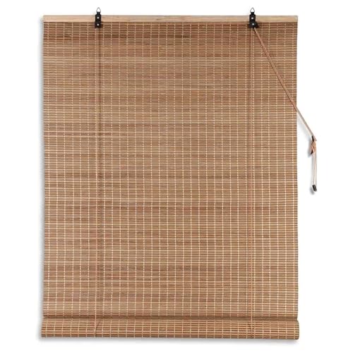 Julido Bambusrollo 90x220cm, braun Akzent, Raffrollo Fensterrollo innen,...