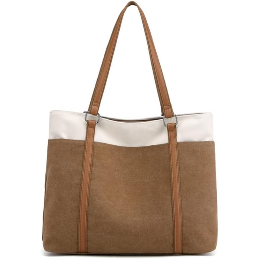 Grand sac cabas ordinateur femme grand format L sac à main travail canvas gris