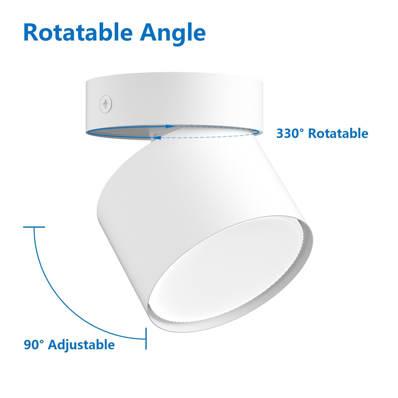Klighten 2 Pezzi Faretti da Soffitto Orientabili, Attacco GX53, Faretto da Cilindro in Alluminio, Rotondo Faretto Superficie Moderna, 81 x 79 mm, Lampadina non Inclusa, Bianco