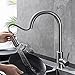 Spültischarmatur ausziehbar mit 2 Strahlarten Spülbrause Wasserhahn Küche Armatur aus Edelstahl gebürstet 360° drehbar Küchenarmatur Mischbatterie Einhand-Spültischbatterie für Küche