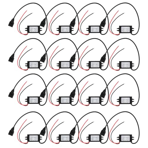 Image of Weewooday 16 Pieces 12v to 5v Dc Converter Buck Module USB Output Power Adapter Dc Car Power Converter Regulator