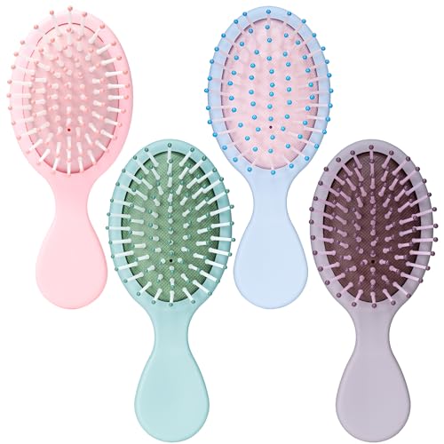 4Pcs Mini Hair Brush, Travel Detangling Brush - image 1