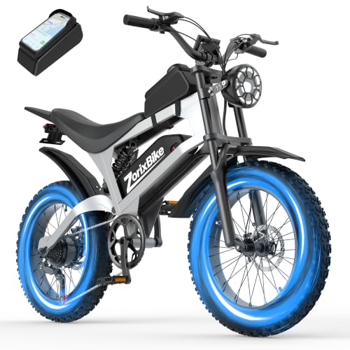 R8 Electric Bike for Adults,48V 20AH - Peak Power 1500W Brushless Motor Electric Bicycle - Max Speed 31MPH - Max 80 Miles Range - 20" x 4.0" Fat Tire Dirt EBike - UL2849 image 2