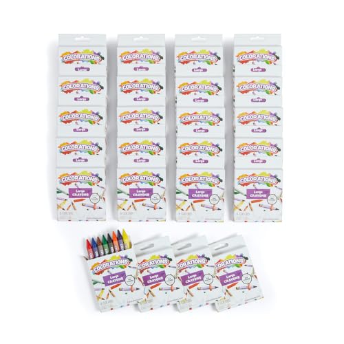 Colorations Large Crayons - 8 Colors per Set, 24 Sets Included, 192 Total Crayons, Each Set Individually Packaged, Personalize & Decorate for Gifts, Arts & Craft Craft for Children