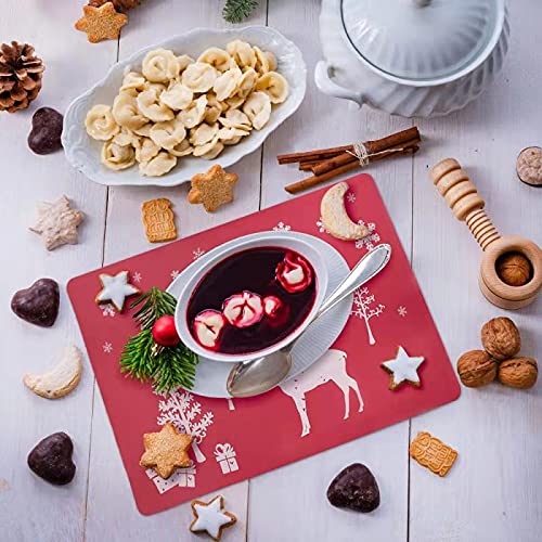 Set di 18 tovagliette natalizie, sottobicchieri e portaposate