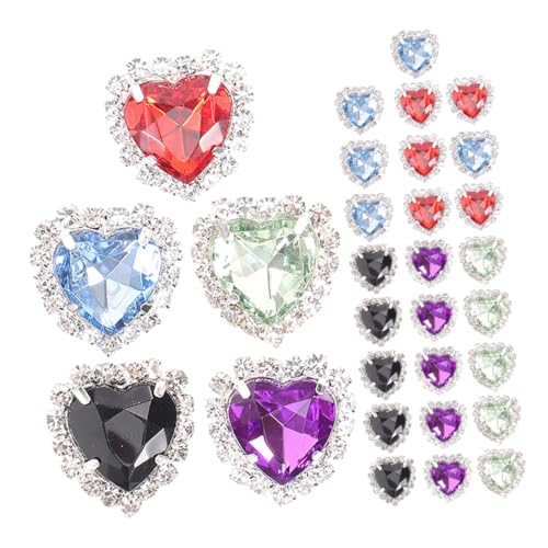 Gemas de corazón con base metálica estable para decoración duradera de calzado 2
