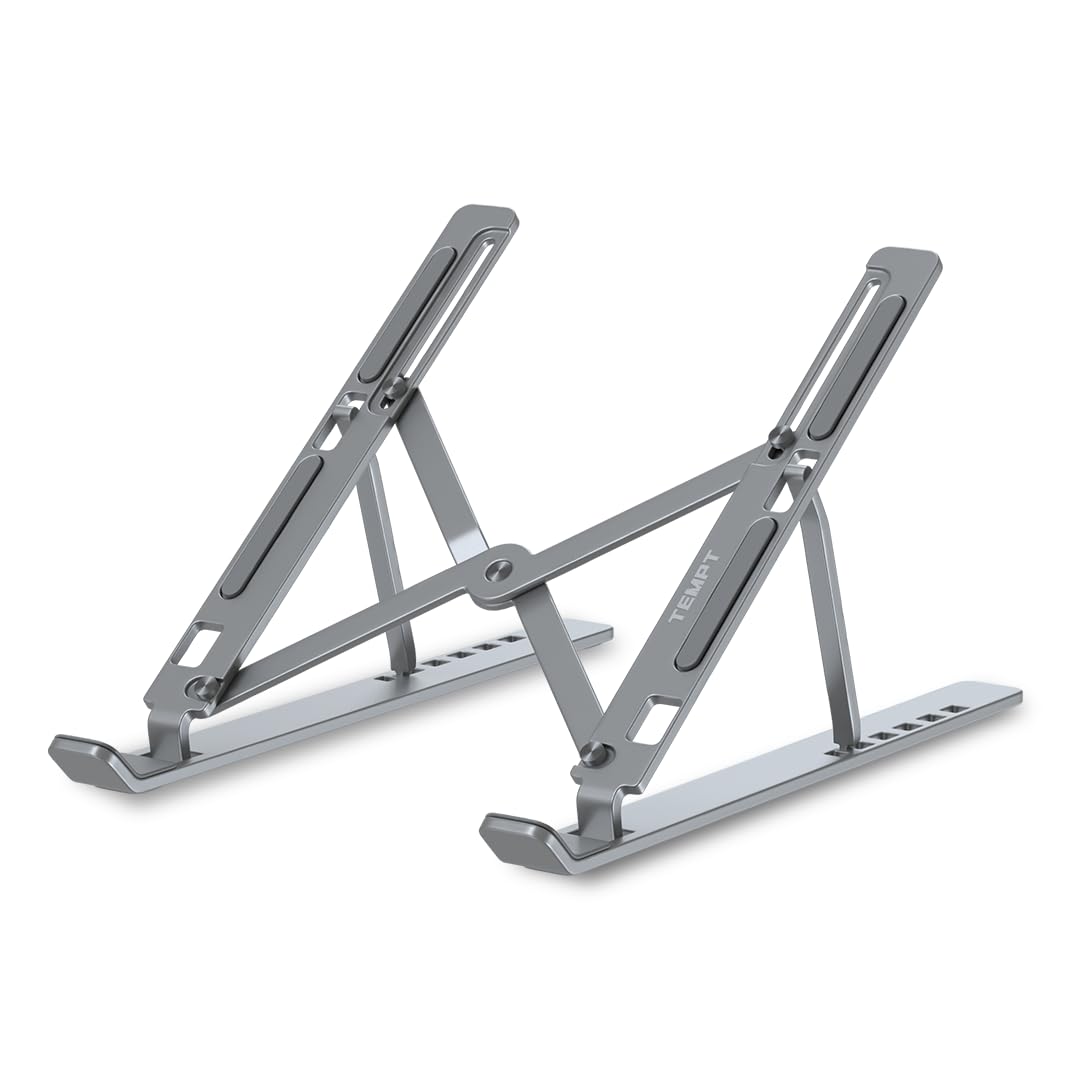TEMPT® Newly Launched Elevate Portable Laptop Stand, Tablets Stand and Mobile Stand with Adjustable Height Anti-Slip Silicone Rubber Pads, Overheating Protection for Laptops & MacBooks (B0DH8C3RZ1) Amazon Price History, Amazon Price Tracker
