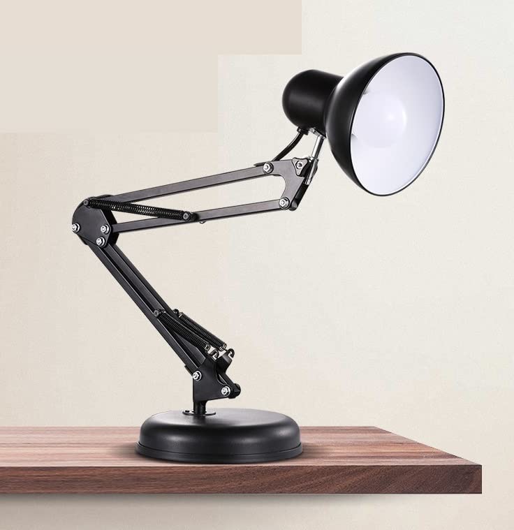 Habrur Klemmleuchte Schreibtischlampe Langarm-Klapp-Schreibtischlampe Eisen-Tischlampe Mit USB-Anschluss Schreibtischlampen Schlafzimmer Für Wohnzimmer Leselampe Klemmlampe (Blue : Blu)
