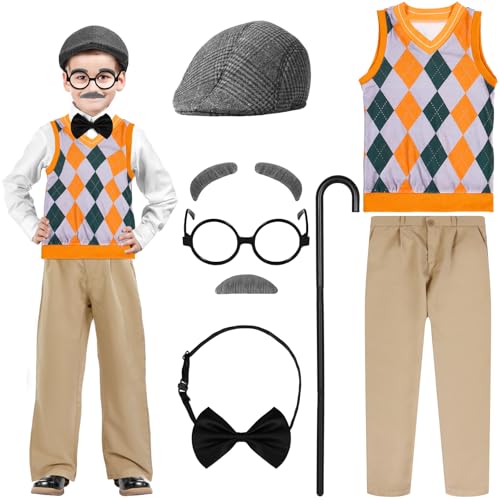 Disfraz de Abuelo para Niños 8 Piezas miniatura 1