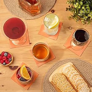 AMERICAN HOMESTEAD Peach Cocktail Napkins - Premium 4"x4" Disposable Linen-Like Beverage Napkins - Bulk Square Party Bar Serviettes for Weddings, Parties, Events, and Everyday Use - 100 Count AMERICAN HOMESTEAD Peach Cocktail Napkins Premium 4×4 Disposable Linen Like Beverage Napkins Bulk Square Party Bar Serviettes for Weddings Parties Events and Everyday Use 100 Count