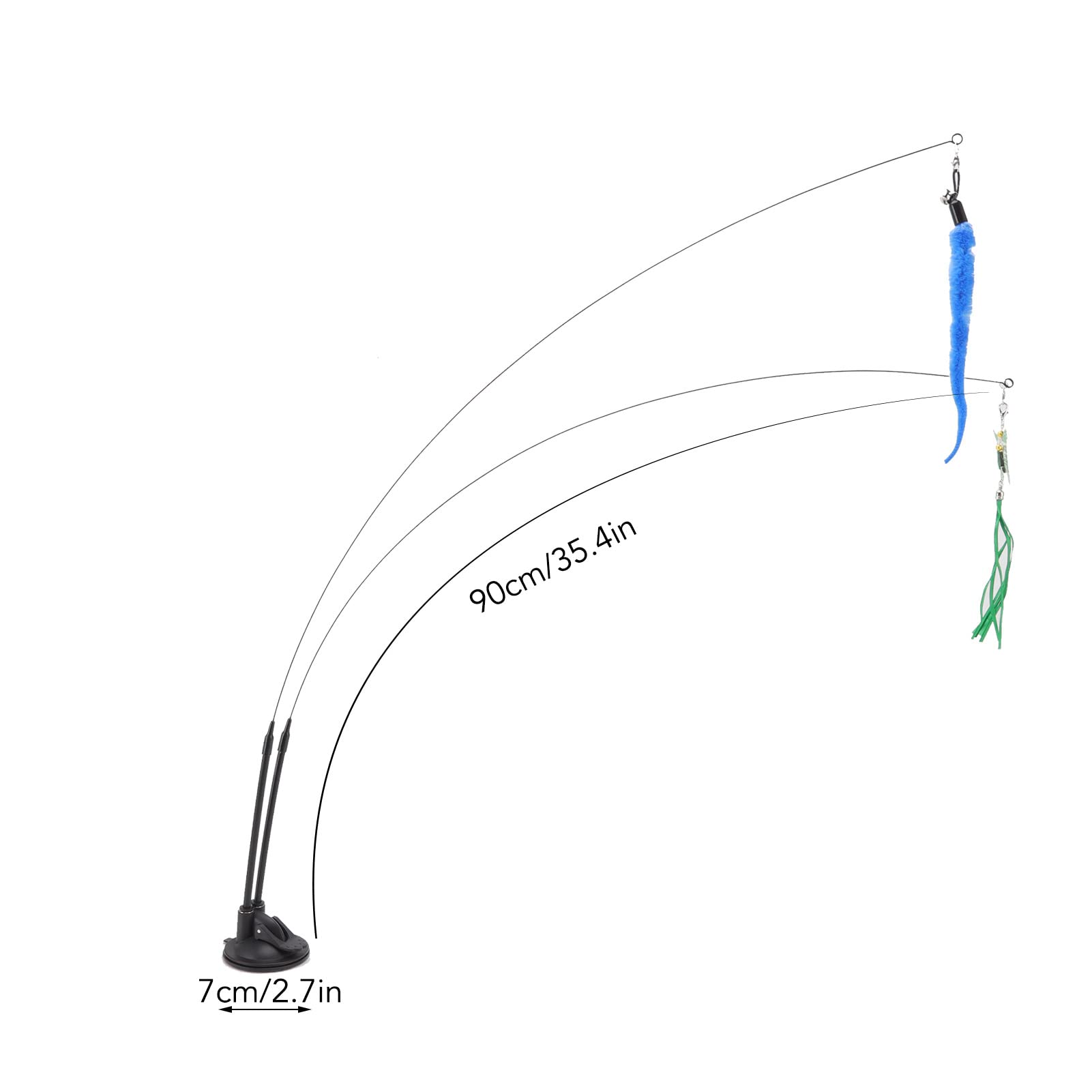 Juguete Interactivo Para Gatos Con Pluma Y Varilla De Acero Desmontable - Base De Ventosa Fuerte, Juguete Doble Para Divertir A Tu Mascota En Casa