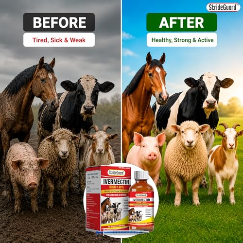 Dewormer for Horse, Dewormer for Goat and Cattle & More, Ivermectin Liquid for All Wormers, Tapeworms, Roundworms & Hookworms - Image 8