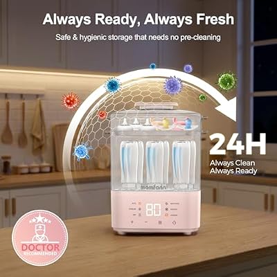 Bottle Sterilizer and Dryer, Compact Electric Steam Baby Bottle SterilizerEsterilizador de Biberones for Baby Bottles, Pacifiers, and Pump Parts, Large Capacity