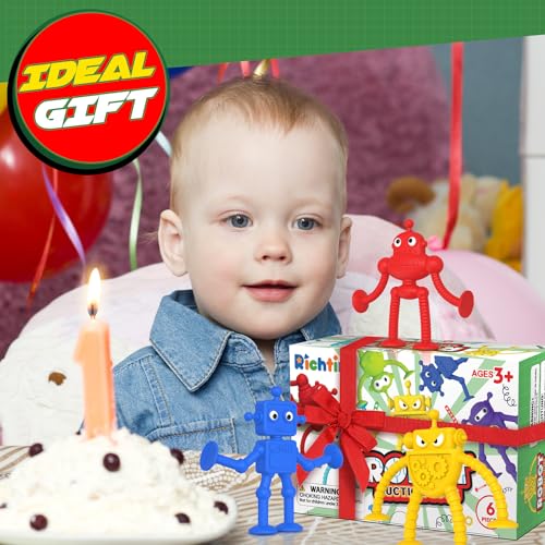 Richtim 2404JY13 Baby Bath Toys Suction Toy: No Hole Suction Bath Toys For Toddlers, Robot Suction Fidget Toys Suction Cup Toys thumb #6