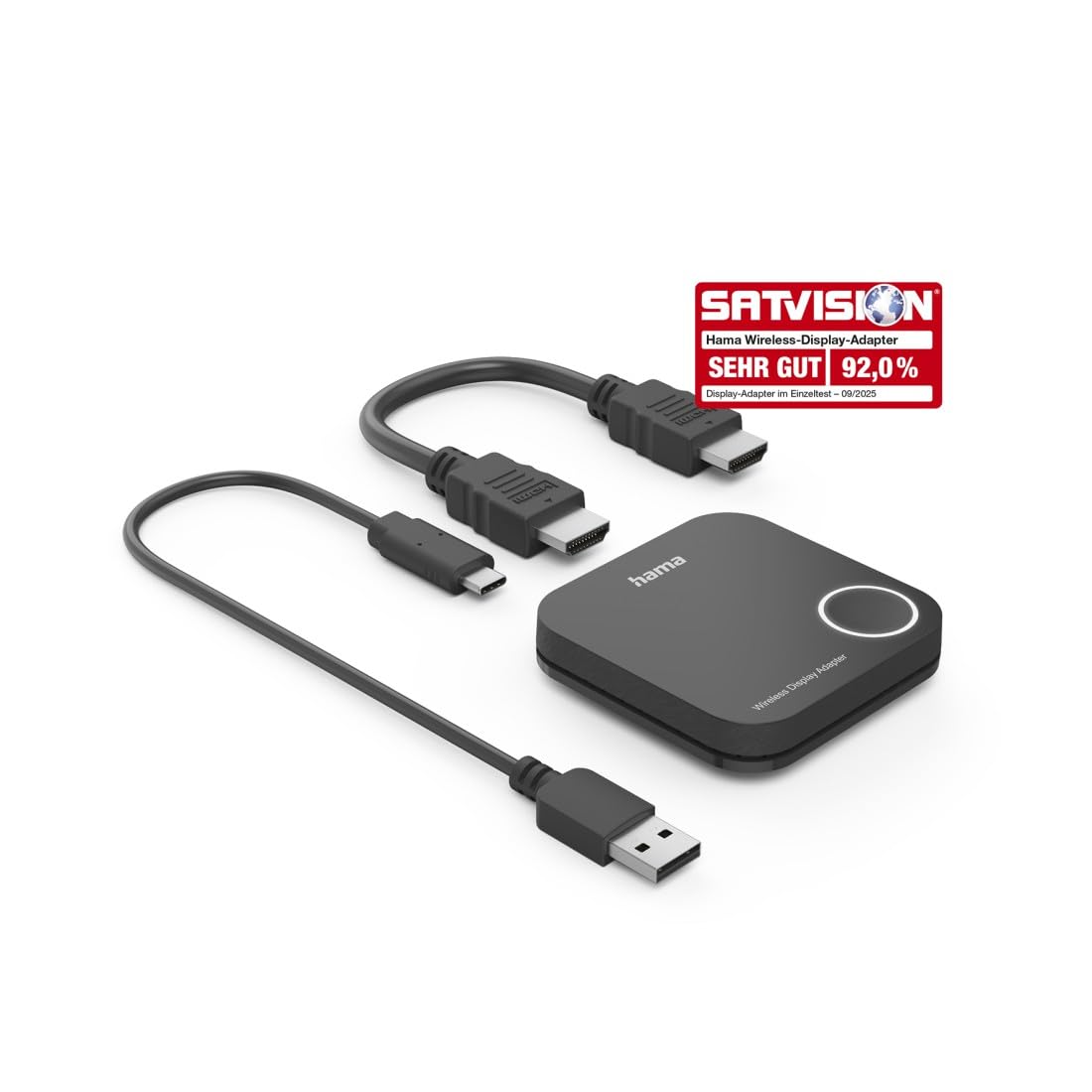 Hama Adattatore display wireless HDMI Full HD 1080p, trasmissione dati audio, video e segnali senza fili, ottima qualità di trasmissione