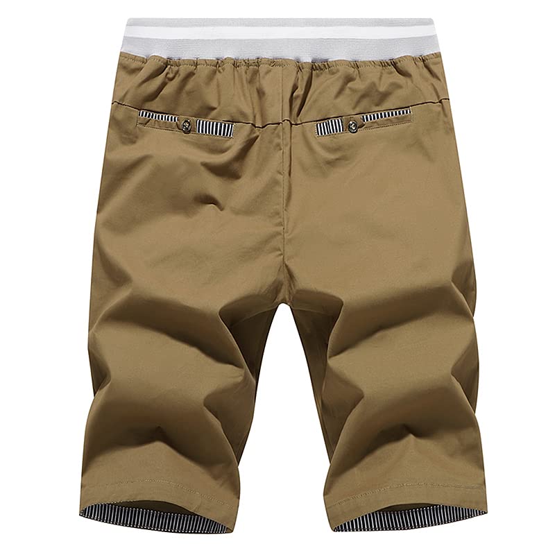 Image of Tansozer Men's Shorts Casual Classic Fit Drawstring Summer Beach Shorts with Elastic Waist and Pockets