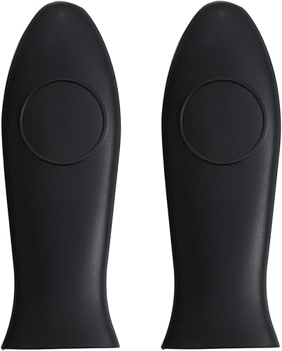 Miniatura 1 de Paquete de 2 fundas de silicona para mango de sartén de hierro fundido resistentes al calor, fundas para ollas y sartenes, soporte de mango de