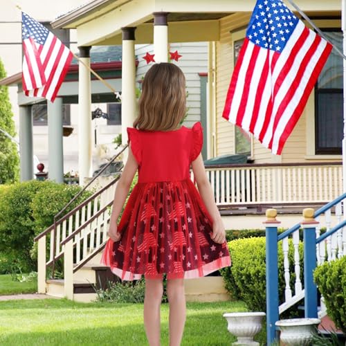 Girls 4th of July Dress Toddler Girl American Flag Dresses Independence Day Outfits Summer Patriotic Clothes3