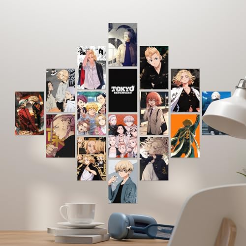 Image of Tokyo Revengers Poster Collage Set of 54 (4x6 Inch) - Wall Art Prints featuring Takemichi, Mikey, Draken, Chifuyu, Baji & More | Durable Home Decor for Fans, Gift for Anime Lovers, Gaming Room Decor, Durable Poster Set, collectible Anime