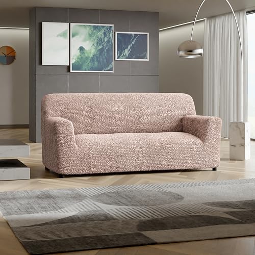 PAULATO BY GA.I.CO. Sofa Slipcover - Stretch Couch Cover - Stylish Cushion Sofa Cover - Soft Polyester Fabric Slip Cover - 1-Piece Form Fit Washable Protector for Pet - Microfibra - Blush Taupe - Image 3
