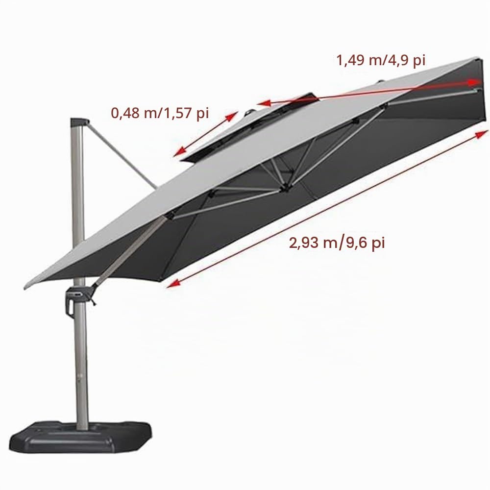 300 x 300 cm carré parasol de remplacement couvre - lampe 8 côtes UV 50 + parasol de remplacement tissu jardin Cour piscine marché