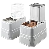 Elevated Dog Bowls Set, 1 Gallon Automatic Gravity Food Feeder & Water Dispenser with Stainless Steel Bowls, Adjustable Elevated Feeder for Small Medium Large Dogs, Anti-Choking & Neck Protection
