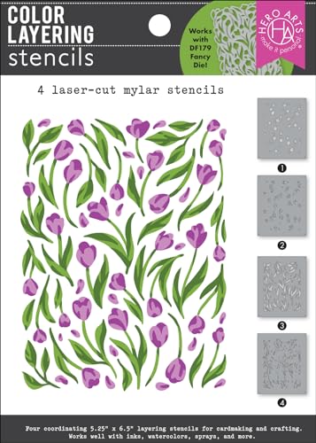Color Layering Tulip Pattern Stencils