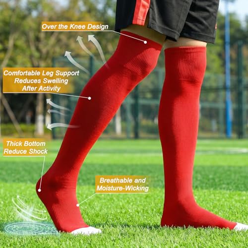 Image of XZQTIVE Baseball Socks and Belt Combo,Over the Knee Softball Socks and Belt,Knee High Football Socks for Kids Youth Adults