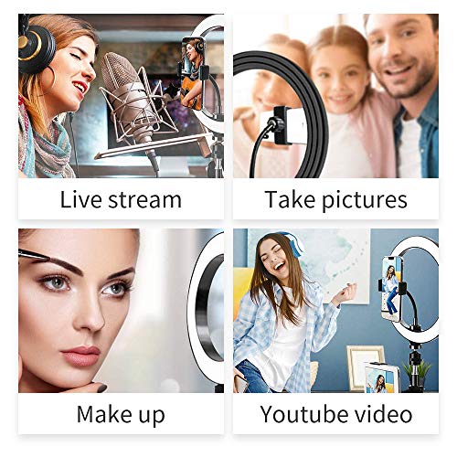 Anel de luz com suporte OEBLD Selfie Light Ring com tripé para iPhone e suporte de telefone para fot