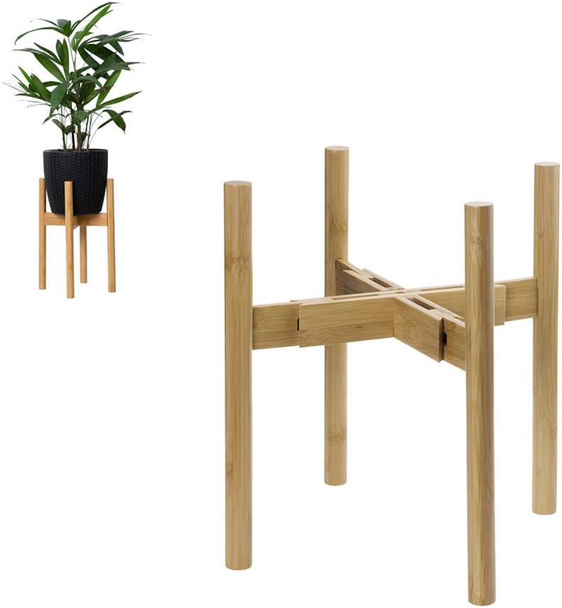 Natural Adjustable Wood Plant Stand,Tall Plant Stand,Sturdy