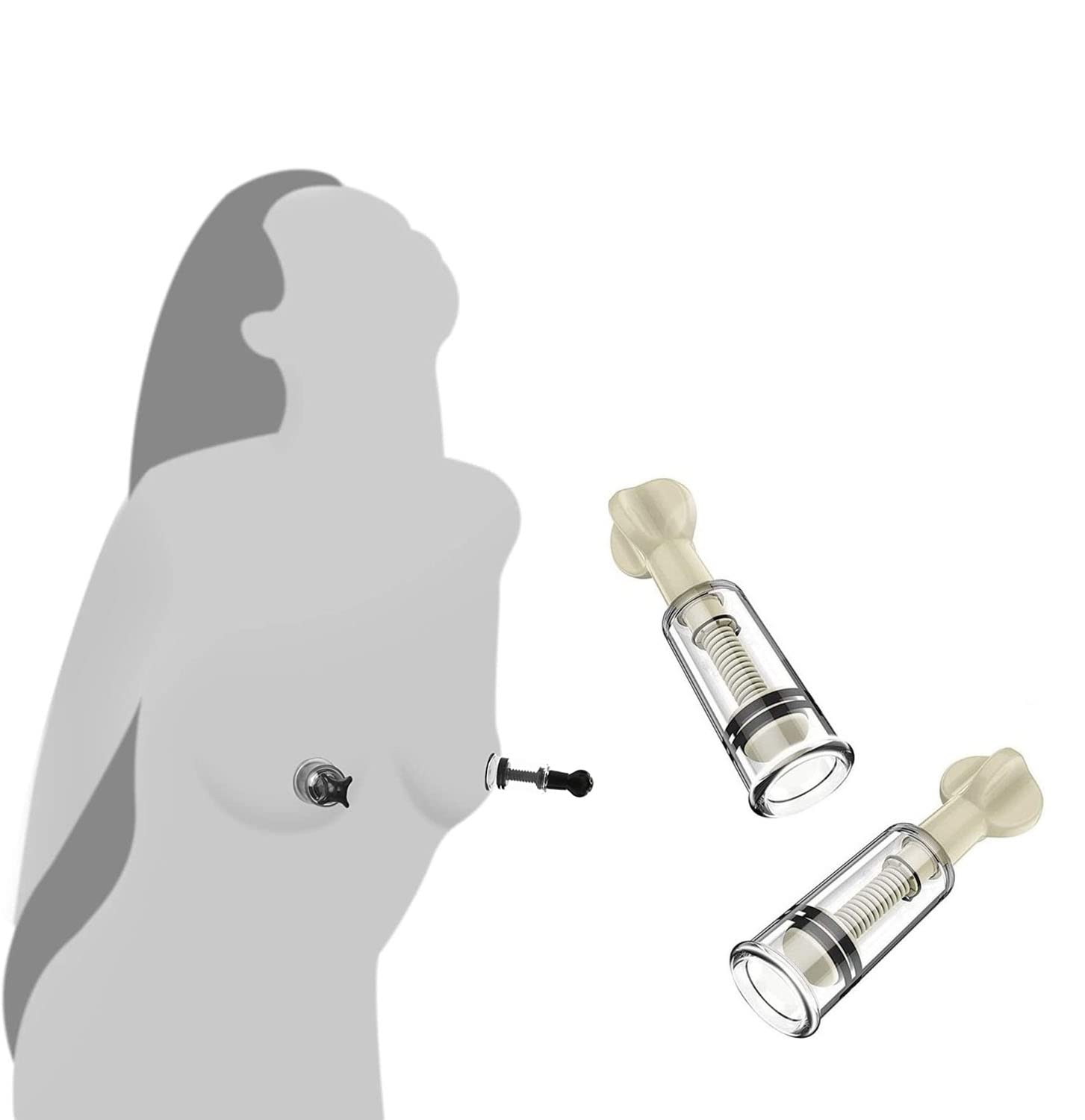 2Pcs Portable Vacuum Suction Bottle +Adjustable Metal Chain Clip，Regalo para mujeres