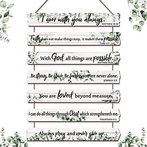 Rustic Wooden Wall Art with Bible Verse Christian...