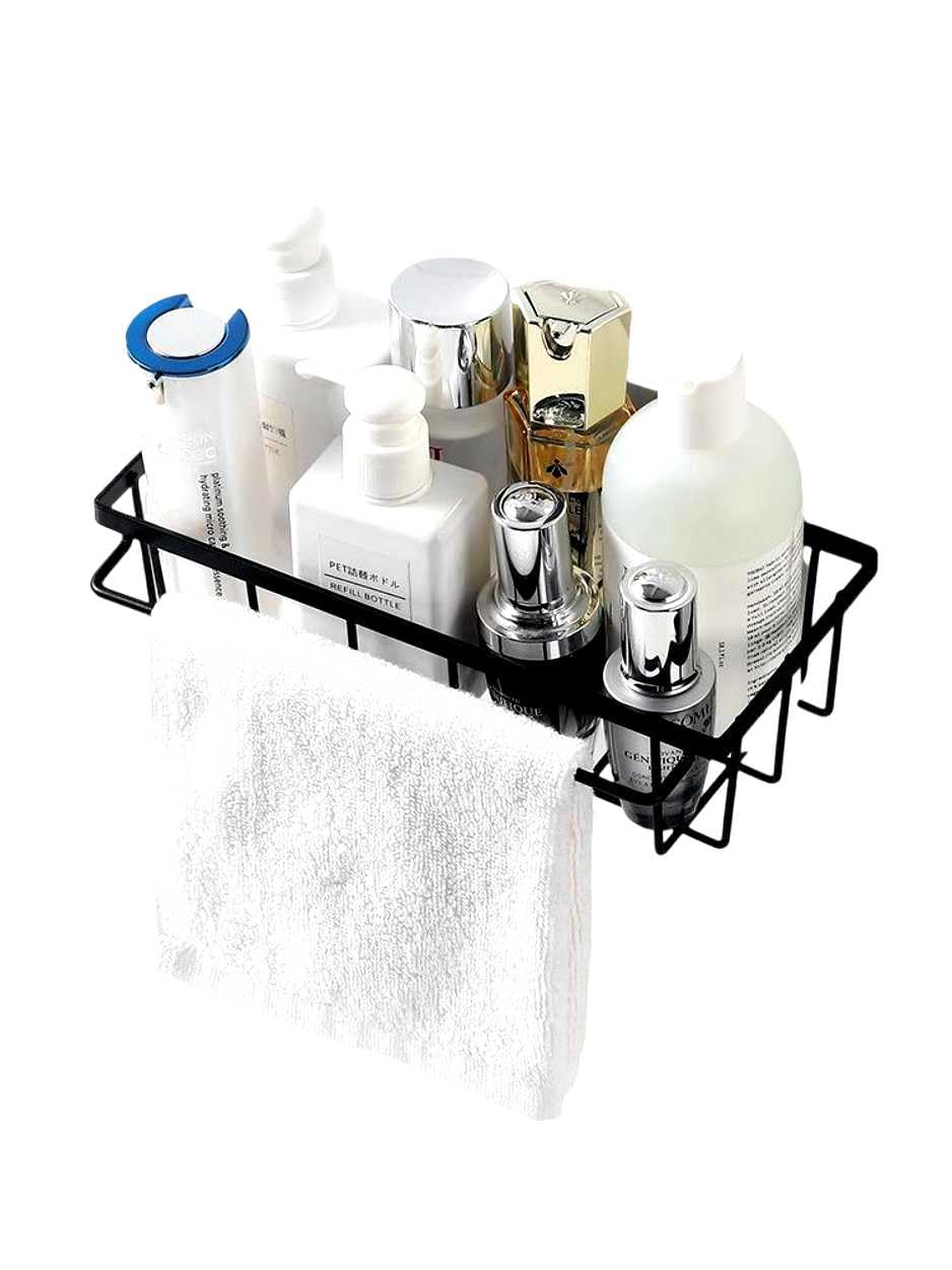 Smart Saver Shower Caddy with Hand Towel Bar, No Drill Wall Mount Adhesive Shower Shelves for Inside Shower,Black Rustproof Premium Shower Organizer for Bathroom,Kitchen wall