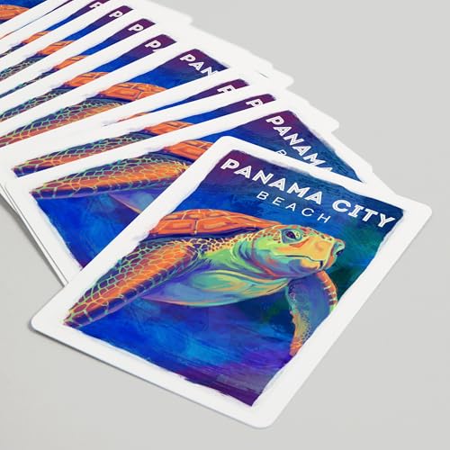 Lantern Press Panama City Beach, Florida, Tortuga Marina, 52 cartas póker miniatura 5
