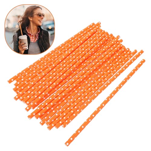 FOMIYES 100 pitillos de papel decorativos naranja miniatura 7